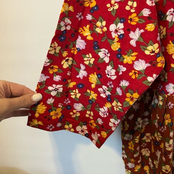 Ulla Popken Womens Sz 20/22 maxi Dress tiered peasant Lagan cottagecore boho tea - Picture 6 of 14